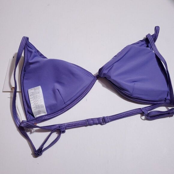 Good American Support Bikini Top Purple Lilac Shine Size 3 Large String Triangle - Picture 5 of 9